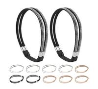 SUPVOX Lot de 6 Paires de Brides Élastiques pour Chaussures à Talons Hauts Ornées de Cristaux Ajustables et Amovibles Lanières de Cheville Anti-Desserrage Coloris Noir Blanc et Doré