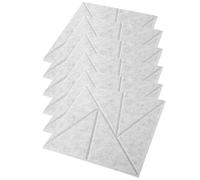 SUPVOX Lot de 6 Panneaux Acoustiques Carrés Autocollants en Mousse Polyester Haute Densité Absorbeurs de Son Muraux Gris Clair Phonique pour Bureaux Studios et Salles de Jeux