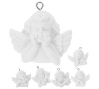 SUPVOX Lot de 6 Pendentifs en Résine Ange Blanc pour Création de Bijoux Diy, Breloques Miniatures pour Décoration de Noël et Accessoires Artisanaux