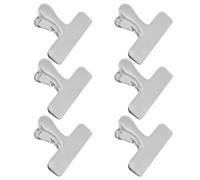 SUPVOX Lot de 6 Pinces de Fermeture en Acier Inoxydable Argenté, Clips de Scellage Pratique pour Sachets Alimentaires, Pince à Snacks Résistante Fermeture Hermétique, Conservation