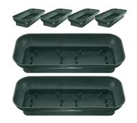 SUPVOX Lot de 6 Plateaux à Fleurs Composition Rectangulaires en Plastique Vert, Base de Composition avec Aiguilles, Stabilise Mousse de Fleur et Tiges, pour Décor D’églises