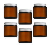SUPVOX Lot de 6 Pots Pots à Bougies en Verre Ambré 120g avec Couvercles en Alliage D'aluminium pour Bougies DIY Contenants Étanches pour Cire et Conservation la Cuisine