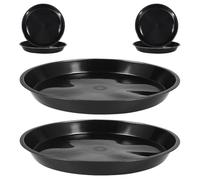 SUPVOX Lot de 6 soucoupes pour Plantes : bac à égouttement Rond de 30 cm, Noir, en Plastique, pour Plantes succulentes et Cactus