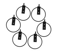 SUPVOX Lot de 6 Supports Muraux en Fer Noir pour Pots de Fleurs 10 Cm, Crochets Métalliques Robustes Vis, Support Suspendu pour Jardinières Intérieur et Extérieur, Balcon et