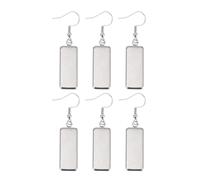 SUPVOX Lot de 6 Supports Pendentifs Rectangulaires en Acier Inoxydable 10x25 Mm pour Création Boucles D’oreilles, Accessoires DIY Haute Dureté, Kit Fabrication Bijoux Acier Inoxydable