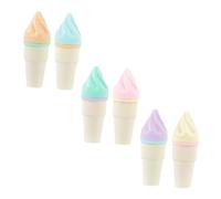SUPVOX Lot de 6 Surligneurs Fantaisie de Cornet de Glace Marqueurs Fluorescents Multicolores Légers et Portables Stylos en Plastique pour Étudiants Fournitures Scolaires pour Lecture