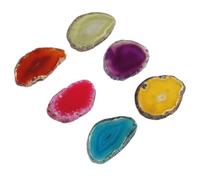 SUPVOX Lot de 6 Tranches D'agate Naturelle Colorée pour Pendentifs Diy, Décoration Intérieure Artisanale, Ornement en Agate aux Formes et Textures Variées pour Couleur Aléatoire