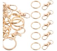 SUPVOX Lot de 60 mousquetons pivotants avec porte-clés pour création de bijoux ou de à main (doré)