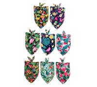 SUPVOX Lot De 8 Bandanas pour Chien Tropicaux en Coton, Bandanas Triangulaires Décoratifs De Taille m pour Fêtes Et Photos, Accessoires D’été pour Chiens Et Chiots