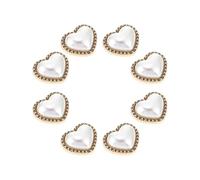 SUPVOX Lot de 8 Boutons en Alliage 23 Mm Forme Cœur Perle Noire Brossée, Accessoires Vestimentaires Polyvalents pour Manteaux, Cardigans et Couture Artisanale