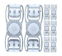 SUPVOX Lot de 8 Clips de Sangle en Plastique Noir pour Lunettes de Natation, Boucles à Dégagement Rapide Universelles, Accessoires Compatibles pour Réparation et Verrouillage Sécurisé