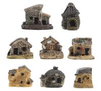 SUPVOX Lot de 8 Maisons Miniatures de Jardin féerique : Figurines Miniatures en résine représentant des Cottages Vintage, idéales pour la création de Micro-paysages et de bonsaïs. Accessoires