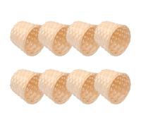 SUPVOX Lot de 8 Paniers de Rangement en Bambou et Bois Tressé Petits Paniers Compacts Naturels pour Chambre et Salon Multifonctions pour Décoration et Organisation Maison