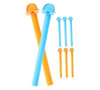 SUPVOX Lot de 8 Perchoirs pour Oiseaux en Plastique Solide, Bâtonnets à Mordre Broyer pour Cage, Supports Colorés Bleu et Jaune, Accessoires Cage Oiseaux pour Perruches et Perroquets,