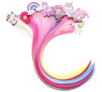 SUPVOX Lot de 8 Pinces à Postiche Licorne Colorées pour Garçon et Filles Accessoires Cheveux Petites Filles Clips Extension Cheveux Sirène Arc-en-Ciel et Fleurs pour Anniversaires