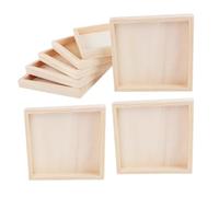 SUPVOX Lot de 8 Plateaux en Bois Naturel pour Puzzle 3D, Plateau de Tri et Organisateur de Puzzles, Format Carré 12,3x12,3 Cm, Accessoires Montessori pour Garçon et Filles et Loisirs
