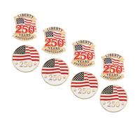 SUPVOX Lot de 8 Set de Épinglettes Commémoratives Drapeau Américain 250e Anniversaire, Pin's Souvenir Patriotique, Broches Revers pour Fête Nationale et Défilé, Accessoires