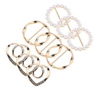 SUPVOX Lot de 9 Pinces à Cravate en Métal Doré avec Cristaux et Perles Rondes, Clips de Serrage pour T-shirts, Chemises et Foulards, Accessoires Décoratifs pour Maintien Fiable et Style