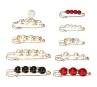 SUPVOX Lot de 9 Pinces à Pull Femmes en Perles, Fermoirs pour Châles et Cols, Clips Élégants pour Vêtements, Accessoires Mode Anti-décolleté, Compatibles Écharpes et Pulls, Couleurs