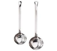 SUPVOX Louche à Soupe Inox 2 Pcs Filtre à Graisse Détachable, Cuillère à Écumoire Grosse et Petite, Ustensile la Cuisine Réutilisable pour Filtrer Huile et Gras, Accessoire la Cuisine