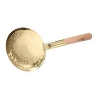 SUPVOX Louche à Tofu Pratique 10 Cm en Cuivre Manche en Bois Ergonomique, Spatule Cuisine Lisse Multifonctionnelle pour Servir Soupe, Ustensile Portable Adapté Maison et Restauration