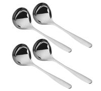 SUPVOX Louches en Acier Inoxydable Lot de 4, Cuillères à Soupe à Long Manche, Grosse Tête pour Sauces et Ragoûts, Ustensiles Cuisine Solide, Adaptées la Cuisson Service, Usage