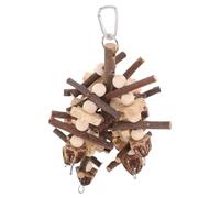 SUPVOX Mâcher Suspendu en Bois Naturel pour Perroquets, Calopsittes et Conures - Grand Modèle Bâtonnets de Dentition en Bois D’érable et Carambole Séchée - Jouets Suspendus pour Cage,