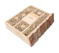 SUPVOX Maison en Bois Décorative pour Insectes - Jardin, Terrasse, Abri Naturel pour Abeilles Sauvages, Écologique, Protection Pollinisateurs, Rustique Et Artisanal