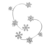 SUPVOX Manchette d'Oreille Flocon de Neige en Cristal Boucles d'Oreilles Clips Non Perçantes Paire Gauche et Droite Bijoux Cristal Scintillants Accessoires Mode pour Femmes Fêtes et
