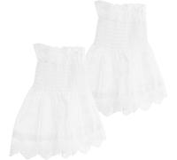SUPVOX Manchettes Amovibles en Coton Doux Volants Plissés, Poignets Féminins pour Robes, Accessoires de Costume Élégants, Manchon Dentelle Femme pour Événements et Tenues Décontractées