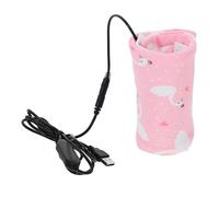 SUPVOX Manchon Isolant pour Bouteille Chauffant USB Bébé, Couverture Thermique Contrôle Température Réglable, Housse Portable Rose, Voyage Poussette, Multifonction