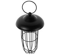 SUPVOX Mangeoire à Oiseaux Suspendue Extérieure en Métal Noir pour Boules de Graisse Distributeur Nourriture Oiseaux Sauvages Accessoire Jardin Décoratif Fournitures