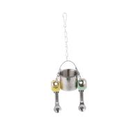 SUPVOX Mangeoire pour Perroquets à Double Usage Bol à Eau en Acier Inoxydable pour Oiseaux Jouet pour Perroquets
