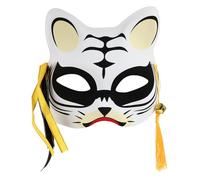 SUPVOX Masque de Tigre Lumineux Demi-Visage Adulte Plastique Blanc Déguisement Cosplay Fête Accessoire pour Halloween Carnaval Soirée Taille Unique Confortable
