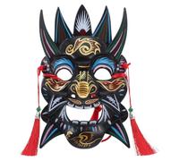 SUPVOX Masque d'opéra tibétain sculpté à la main : masque de festival traditionnel asiatique pour spectacle et cosplay - Œuvres d'art ethniques tribales peintes, fournitures de fête