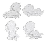 SUPVOX Matrice de Découpe en Acier au Carbone 2 Pièces Forme Bébé pour Scrapbooking et Gaufrage Décoratif Outil de Loisirs Créatifs pour Fabrication de Papier et Décoration d'Album