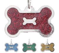 SUPVOX Médailles D'identification pour Chiens et Chats en Alliage de Zinc, Étiquettes Gravées D'os, Lot de 4 Pièces Colorées, Accessoires pour Colliers Animaux de Compagnie