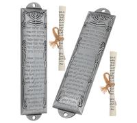 SUPVOX Mezouza Métallique 132mm 2 Pièces Décorative Juive pour Porte, Symbole Religieux Israélien, Ornement D’intérieur Solide pour Salon et Bureau