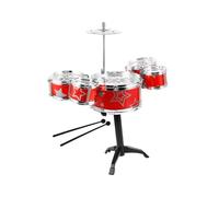 SUPVOX Mini Batterie Jazz Garçon Fille Jeu Rythme avec Baguettes Ensemble Tambours Plastique Sécurisé pour Débutants Sonorités Multiples Musical Éducatif pour Tout-Petits Rouge