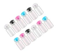 SUPVOX Mini Bouteilles à Vœux en Verre Flacons Transparents Multicolores avec Bouchons en Silicone Lot de 50 1,5 ML Couleur Aléatoire pour et Présents Fête