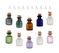 SUPVOX Mini Bouteilles en Verre Colorées Bouchon en Liège Lot de 10 Bocaux pour Décorations Mariage et Projets Créatifs