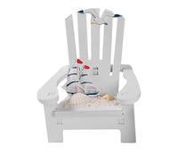 SUPVOX Mini Chaise Longue Décorative Blanche Style Nautique, Modèle Miniature pour Maison de Poupée, Ornement Micro-Paysage Plage, Chaise de Plage Miniature pour Décoration Côtière, 1