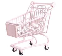 SUPVOX Mini Chariot de Courses Décoratif Rose pour Fille Modèle de Caddie de Bureau avec Rangement Chariot à roulettes pour Organisation et Décoration Dintérieur