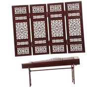 SUPVOX Mini Meubles Rétro Guzheng avec Paravent Double pour Maison de Poupée Décoration Miniature Réaliste et Accessoire Photo pour Fille Cadeau Dornement Compact et Facile à Nettoyer