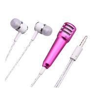 SUPVOX Mini Microphone Portable Micro Condenser Compact Vocal Instrument Compatible with iOS Laptop Tablet for Recording and Ktv Party Rosy