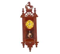 SUPVOX Mini Pendulum Clock Ornament Vintage Style Retro Miniature House Kit Decorative Hanging Clock Adornment for Miniature Model Craft and Mini House Decor