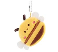 SUPVOX Mini Porte-Monnaie Peluche Abeille Doux et Mignon Porte-Clés Petit Paquet à Dos Rangement Multifonction pour Pièces Écouteurs et Clés Accessoire Pratique pour Garçons et