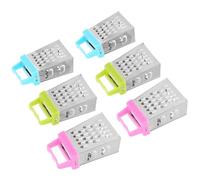 SUPVOX Mini Râpe à Fromage en Acier Inoxydable 6 Pièces, Râpe Multifonction pour Légumes et Fruits, Taille Compacte, Couleurs Bleu, Vert Clair et Rose, Ustensile Cuisine Pratique
