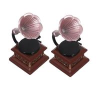 SUPVOX Miniature Vintage Record Player Figurine Retro Phonograph Model for Dollhouse Music Decor Realistic Miniature Vinyl Player Ornament for Dollhouse Furniture and Party Decorations