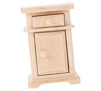 SUPVOX Miniature Wooden Cabinet for Dollhouse Tiny Bedside Storage Natural Wood Mini Furniture Decor for DIY Craft and Dollhouse Accessories